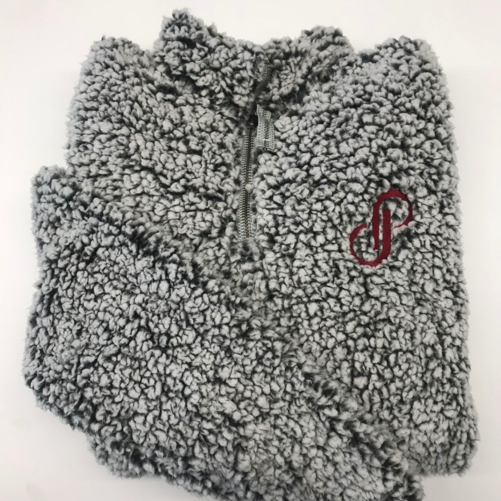 EXCLUDED -POSHMARK Grey Quarter Zip Sherpa…